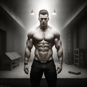 Powerful Male Model with Chiseled Physique