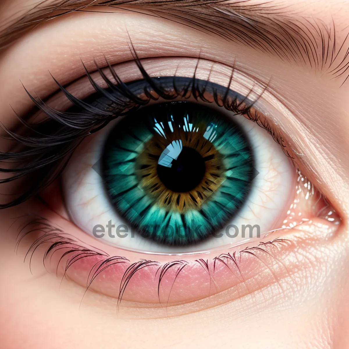 Picture of Close-up view of human eye with vibrant iris