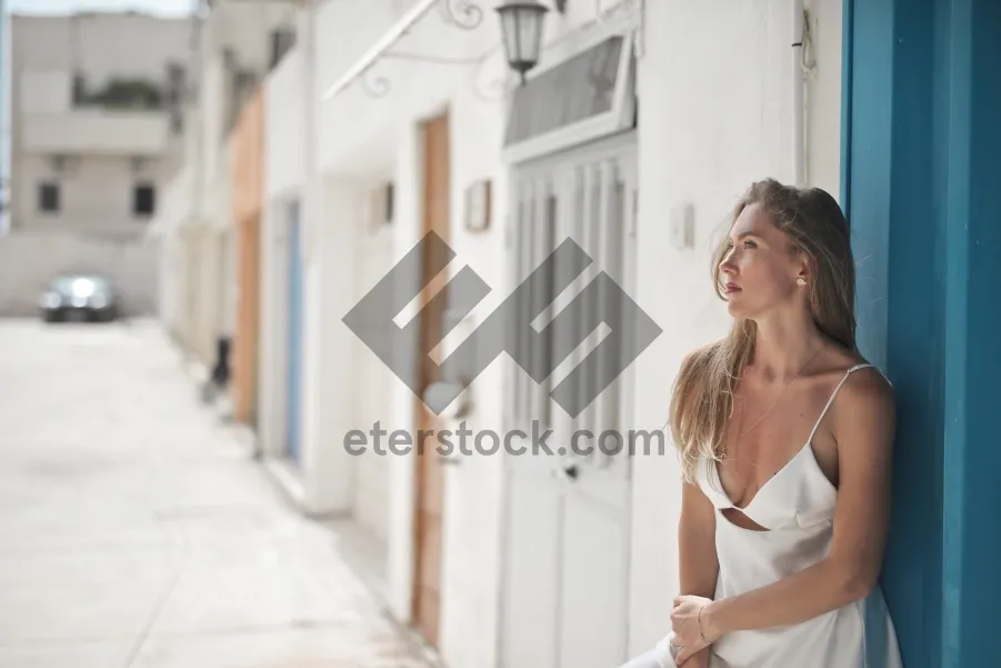 Picture of Happy smiling businesswoman in casual indoor setting