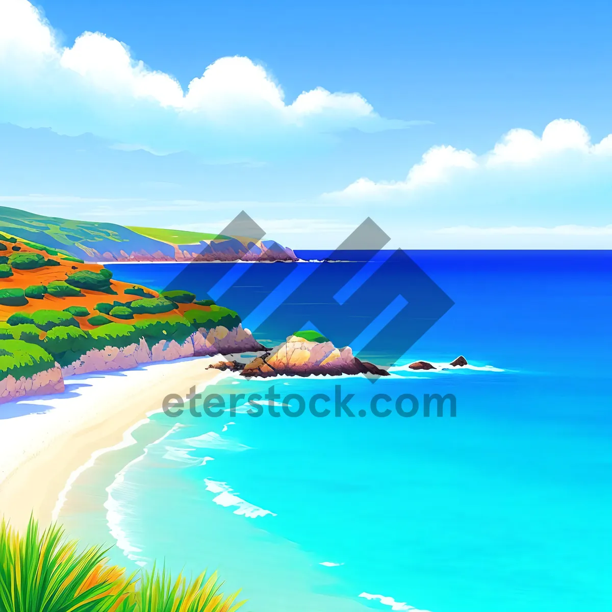 Picture of Serene Seascape: Sun-kissed Beaches and Turquoise Waters