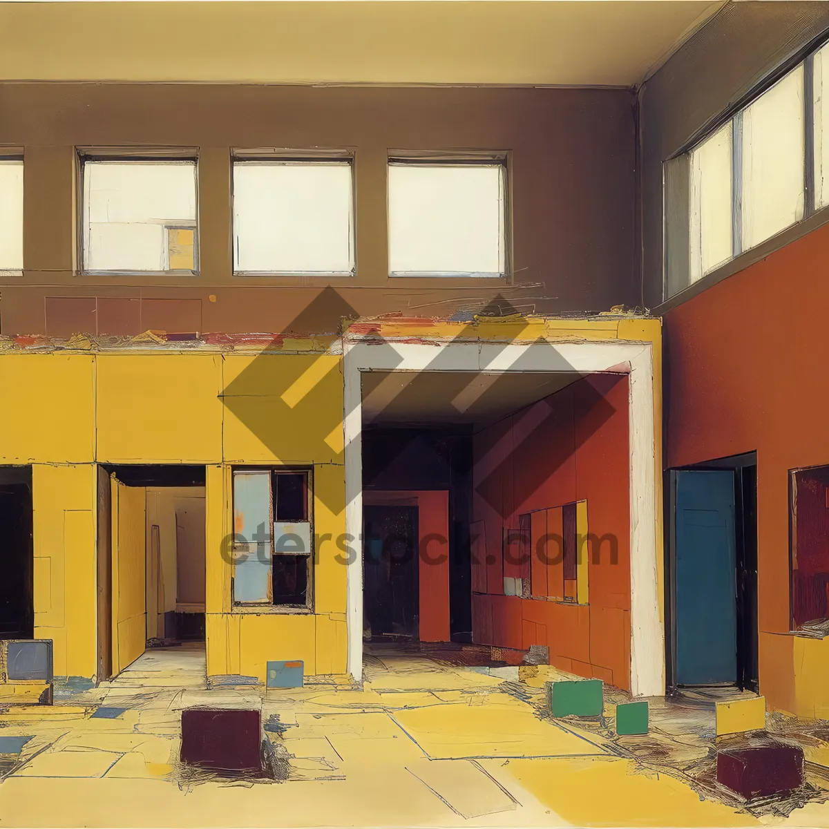 Picture of Modern Luxury Living room with Wood Furniture