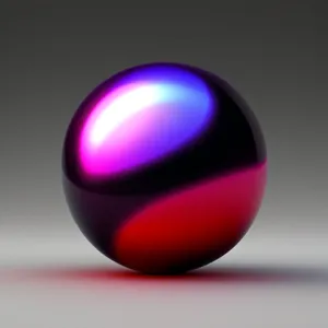 Vibrant Glass Sphere Icon with Shiny Reflection