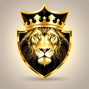 Golden Heraldic Symbol of Artistic Iconic Design