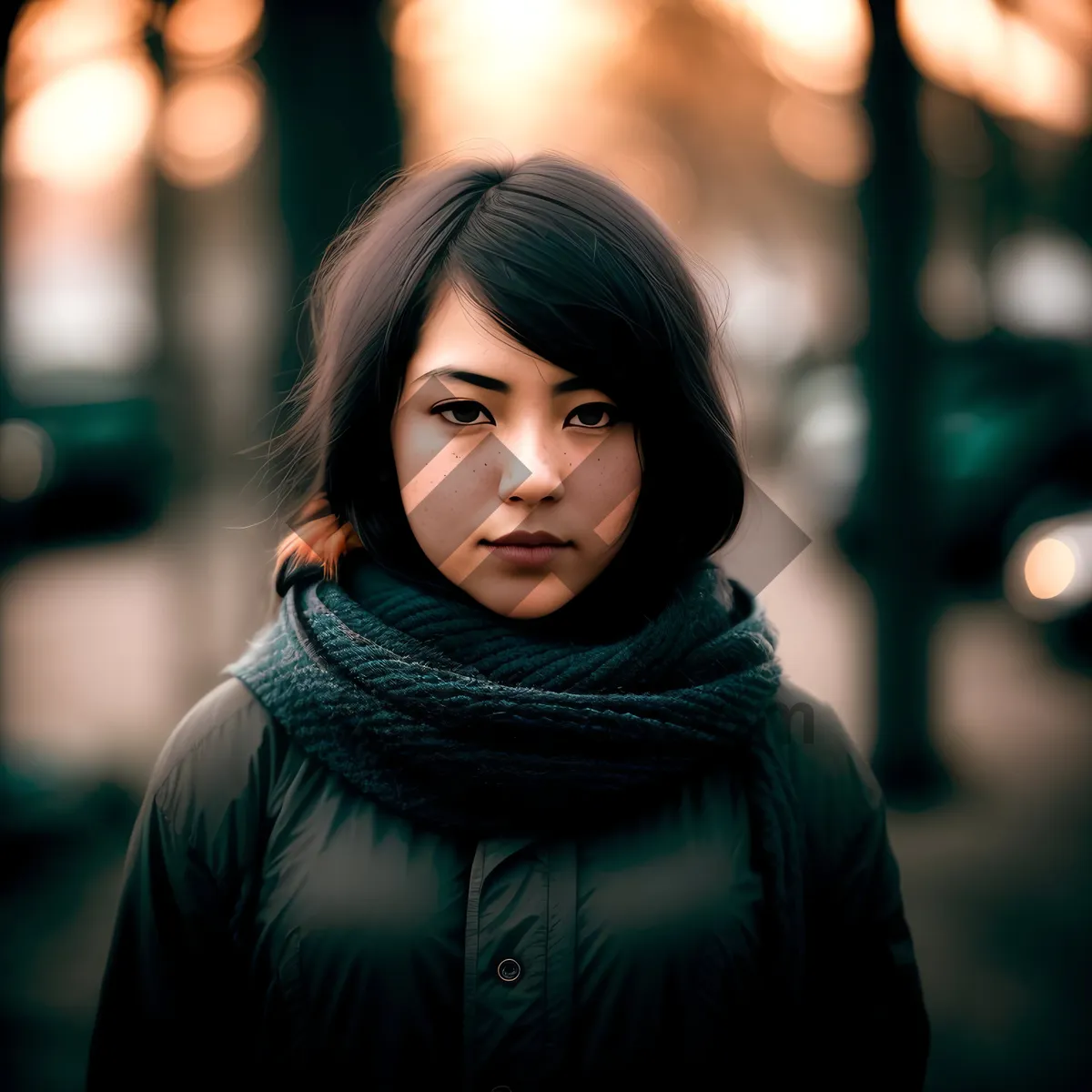 Picture of Cheerful Smiling Student in Outdoor Portrait