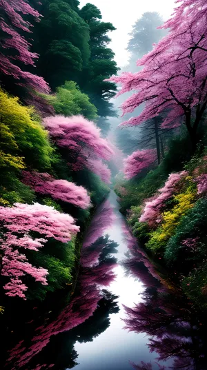 Colorful Western Redbud Tree in Garden Landscape