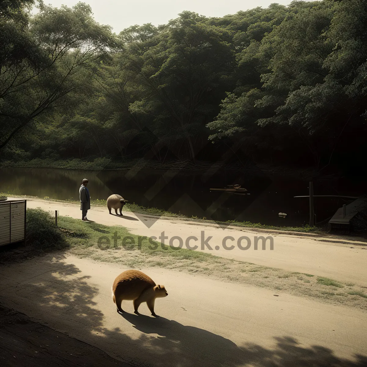 Picture of Wildlife Grazer in Lush Forest Habitat