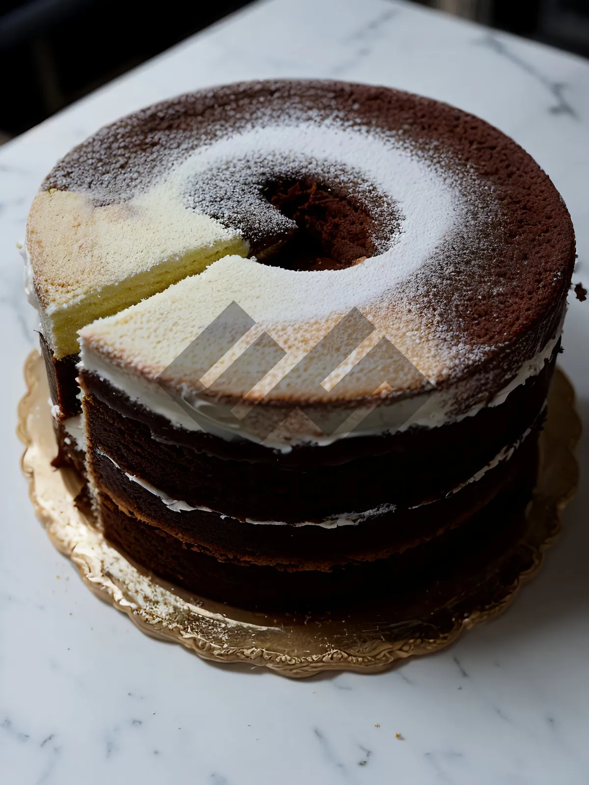 Picture of Freshly Baked Chocolate Cake with Creamy Frosting