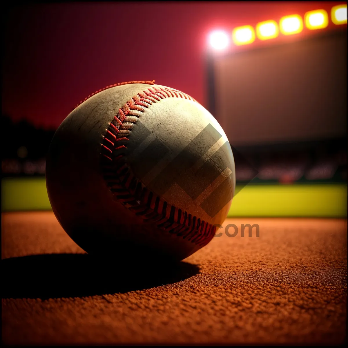 Picture of Sports Equipment on Green Grass: Golf Glove and Baseball