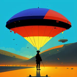 Colorful Hot Air Balloon Soaring through the Sky