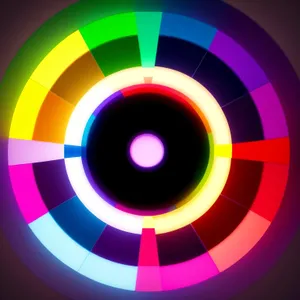 Vibrant Circular Design: Shiny Graphic Art and Light