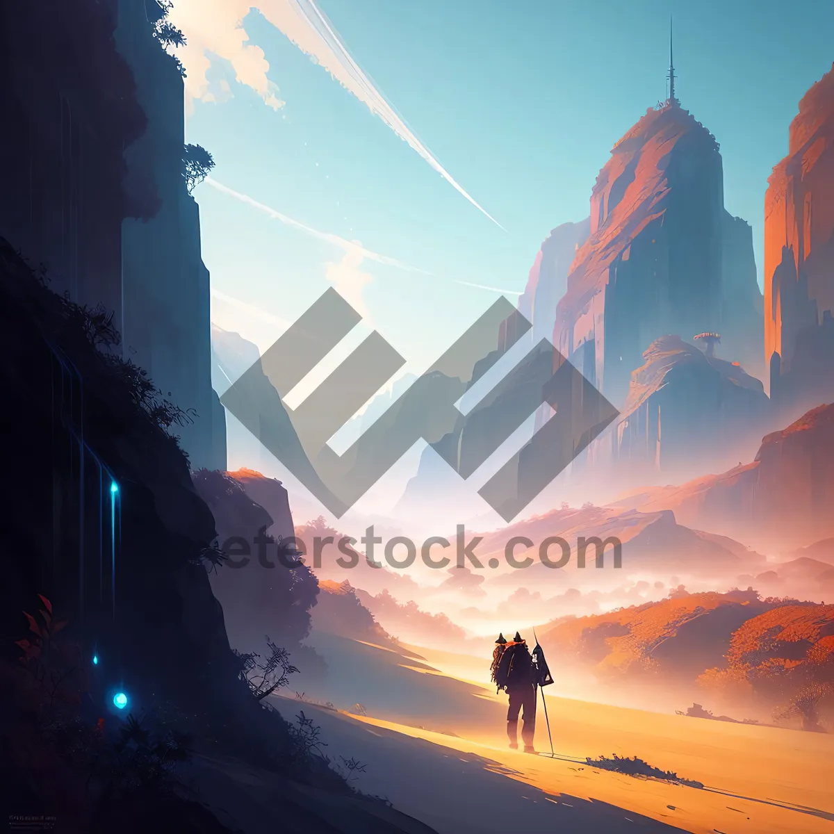 Picture of Majestic Sunset over Snow-Capped Mountains