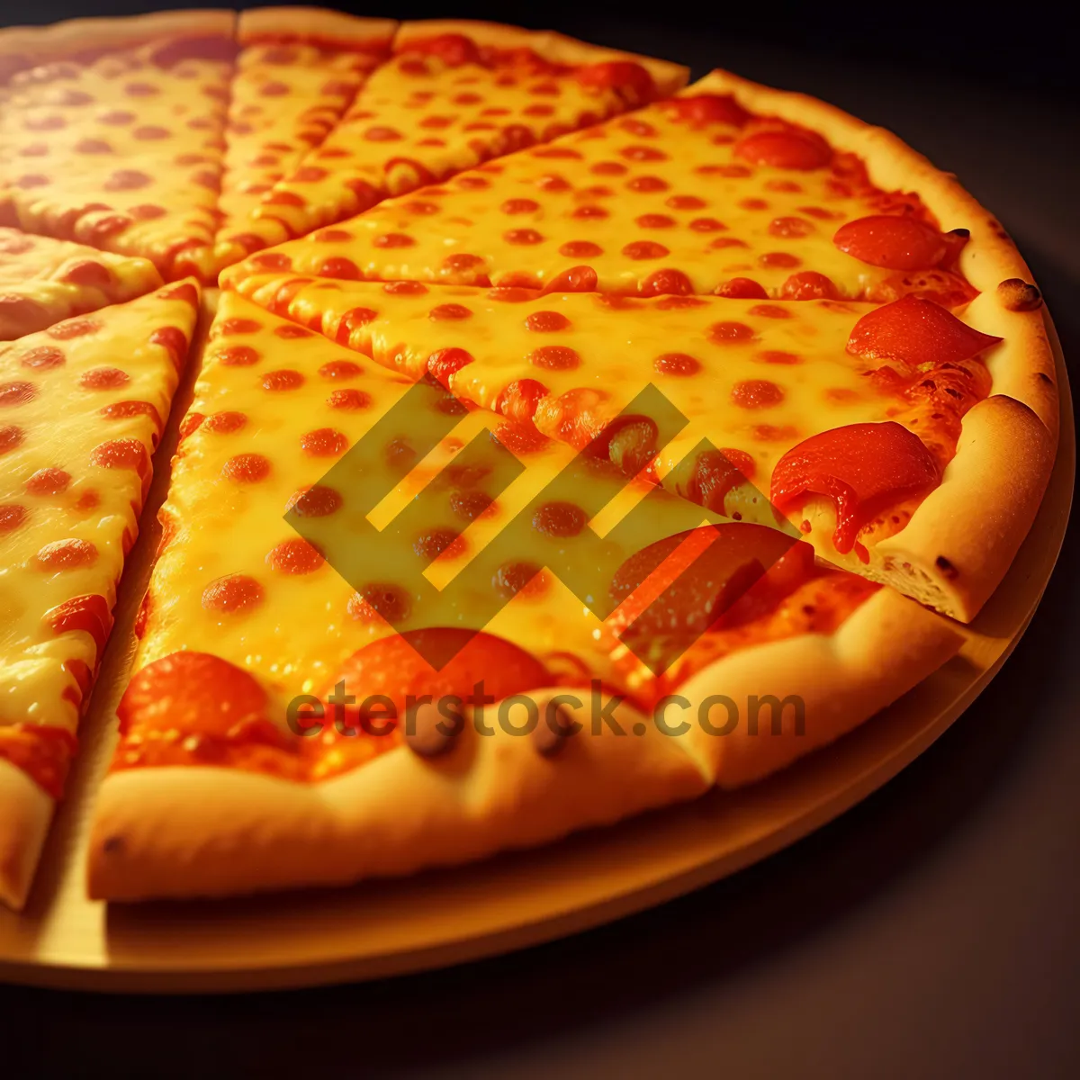 Picture of Delicious Gourmet Pizza Slice with Fresh Toppings