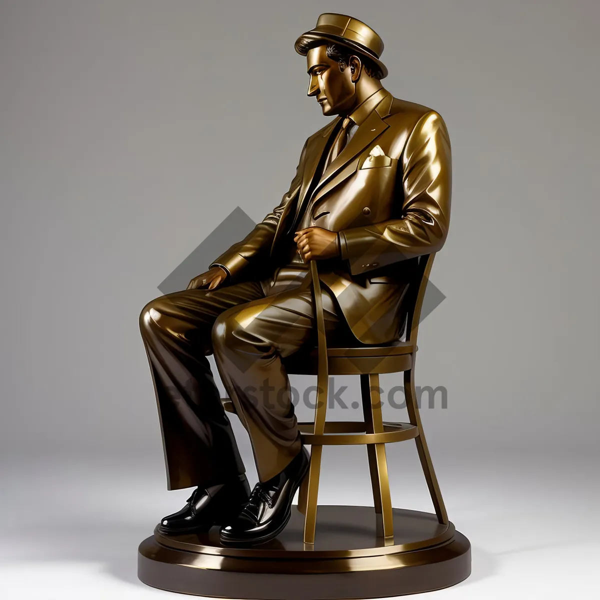 Picture of Bronze 3D Man Bust Sculpture Pawn.