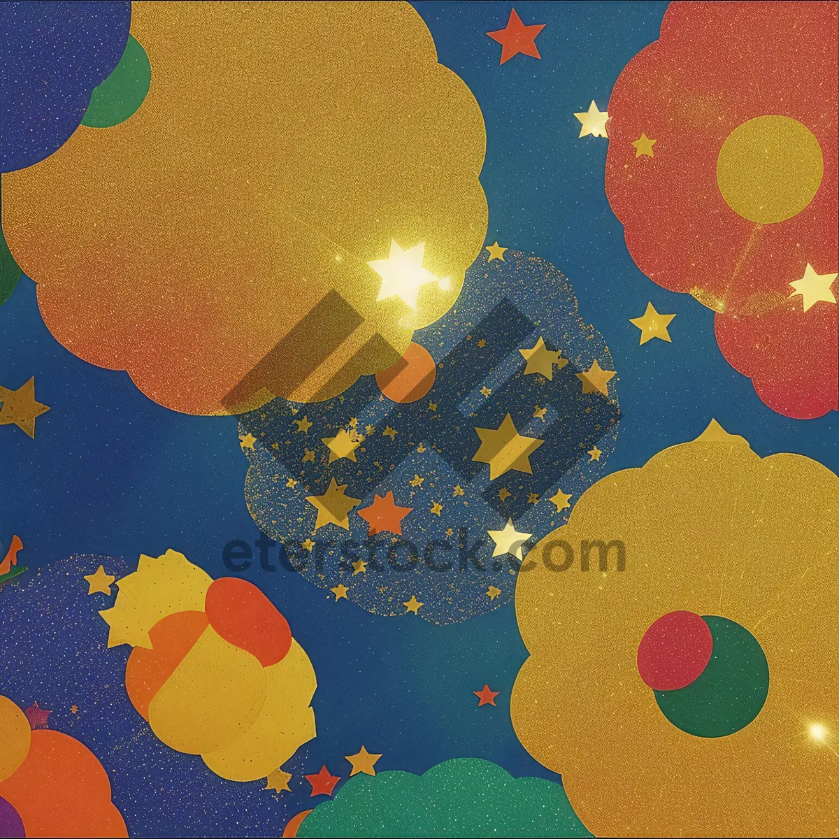 Picture of Colorful Floral Jigsaw Puzzle Pattern Tile