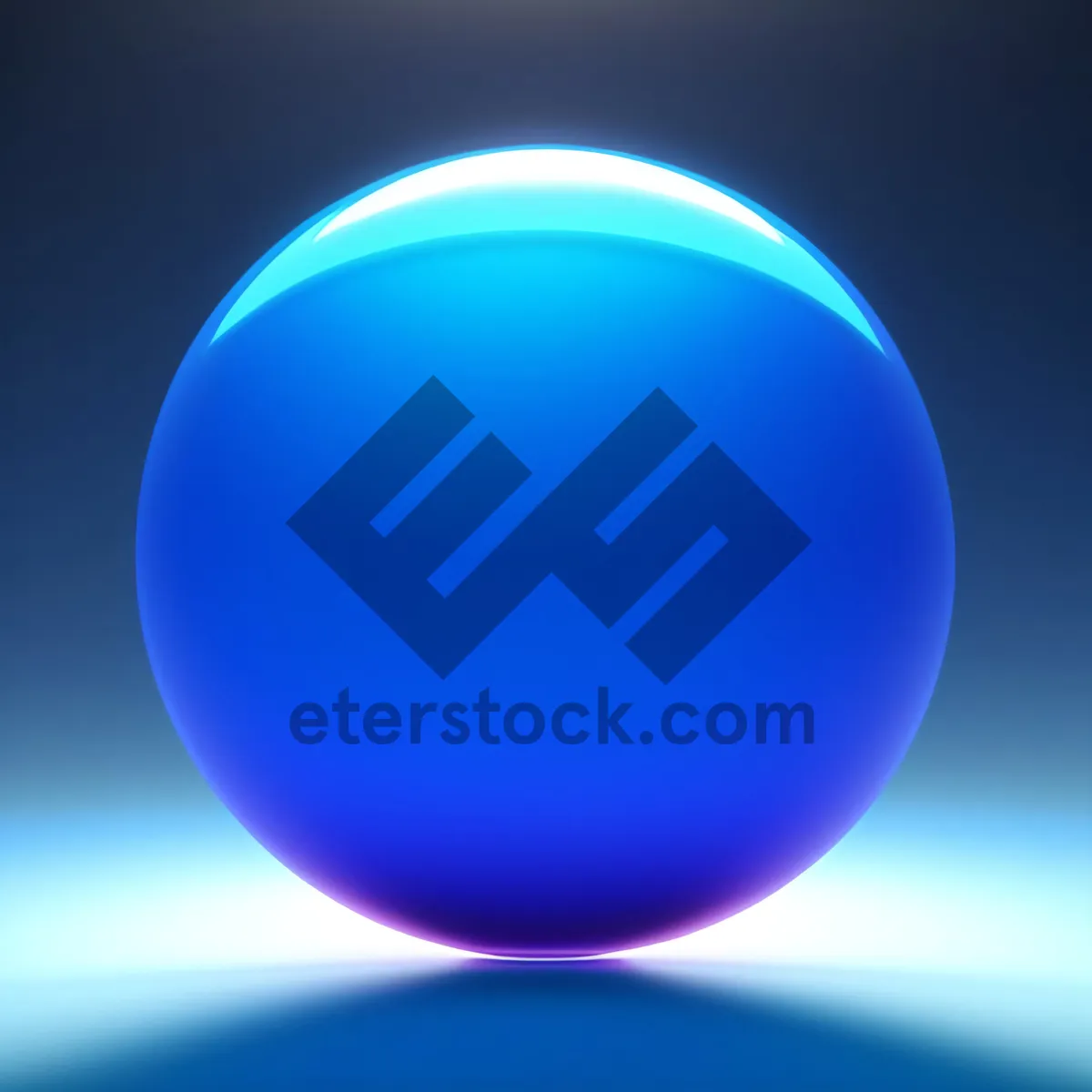 Picture of Shiny Glass Button Icon with Gradient Reflection