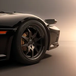 Speed Machine: Modern Sport Car with Shiny Black Wheels