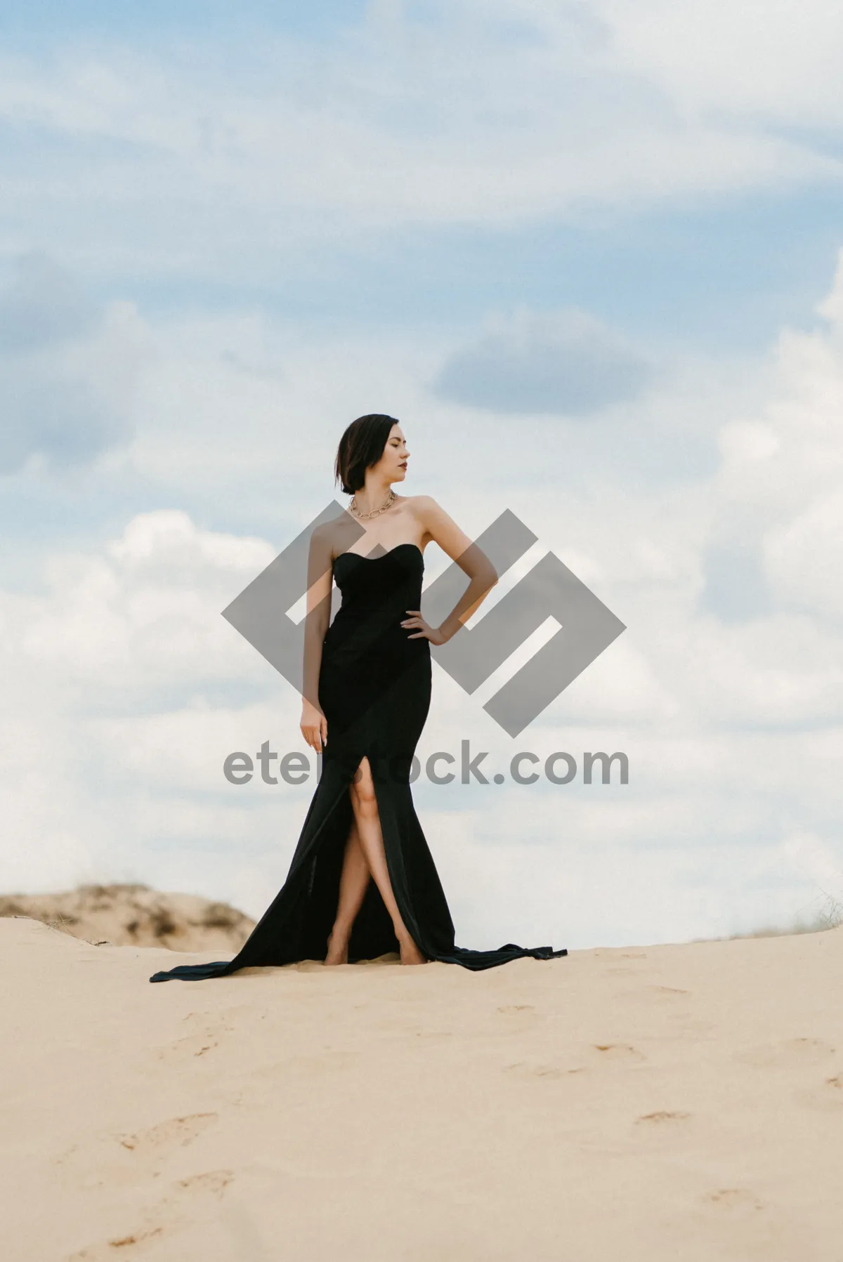 Picture of Smiling model enjoying summer beach vacation