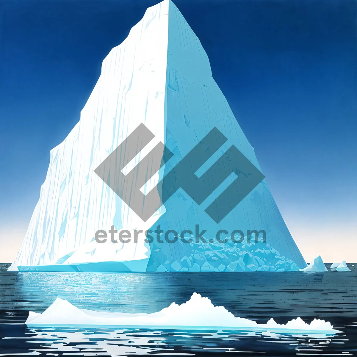 Picture of Mountainous Snowy Landscape with Glacial Bay