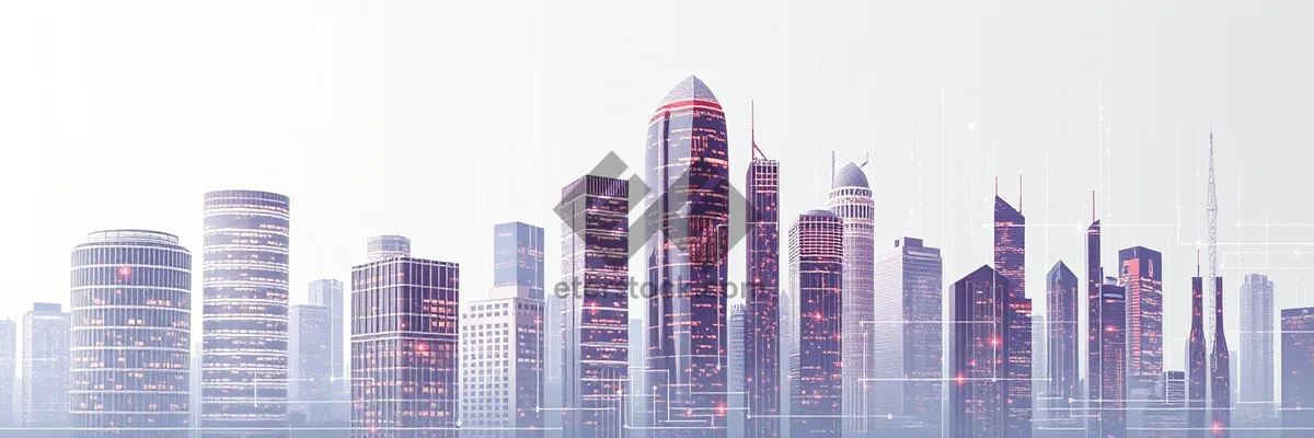 Picture of Modern Glass Corporate Tower in Urban Financial District