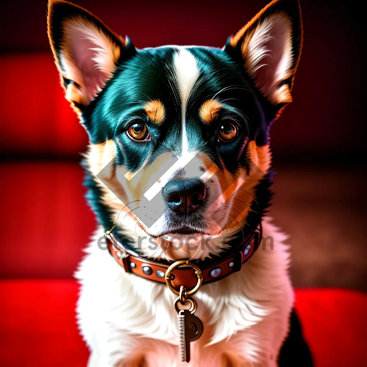 Picture of Adorable Terrier Puppy on Leash