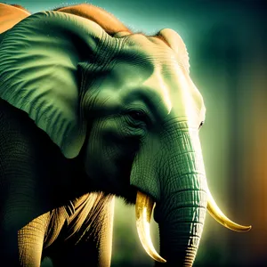 Wild Safari: Majestic Elephant With Powerful Trunk