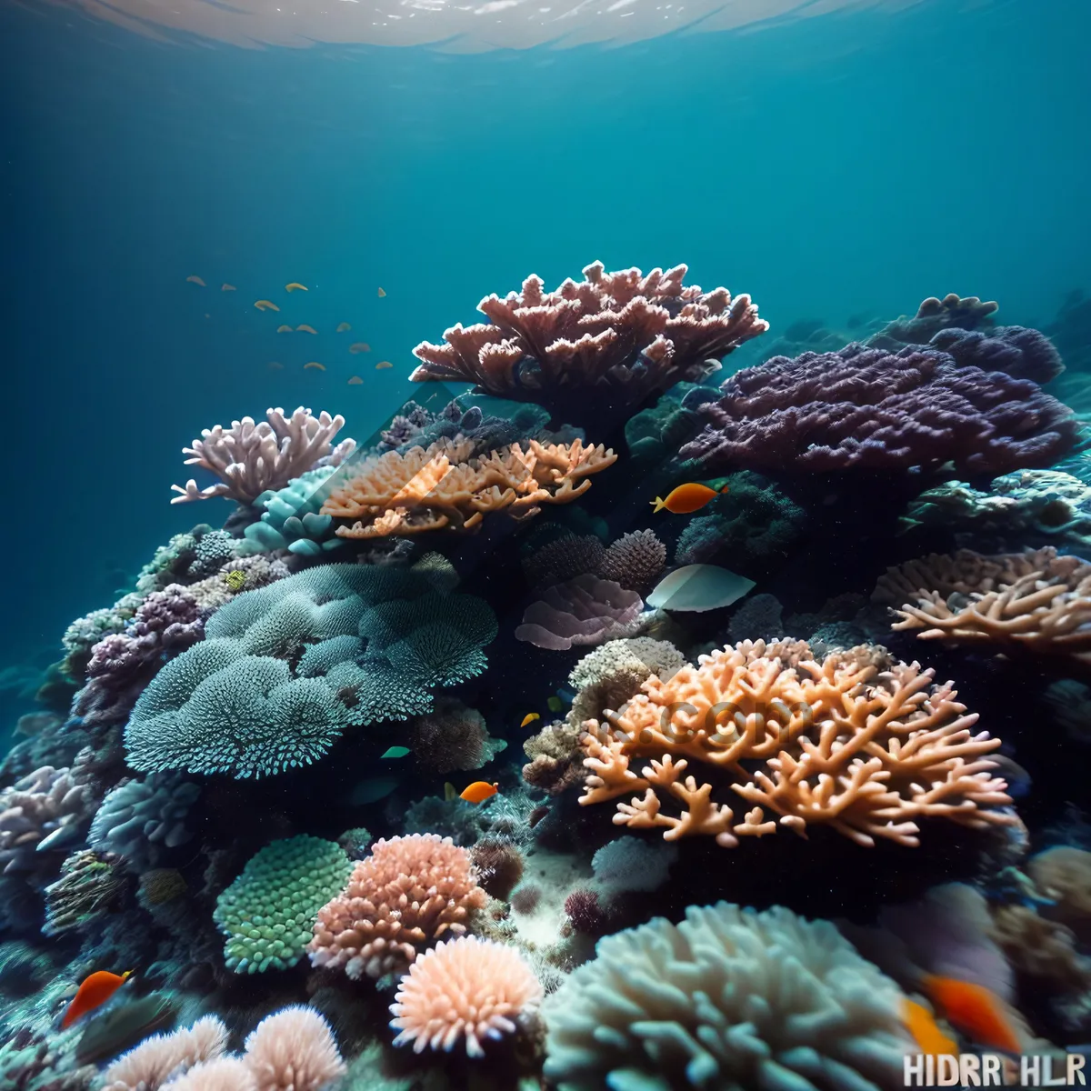 Picture of Colorful Underwater Coral Reef with Exotic Marine Life