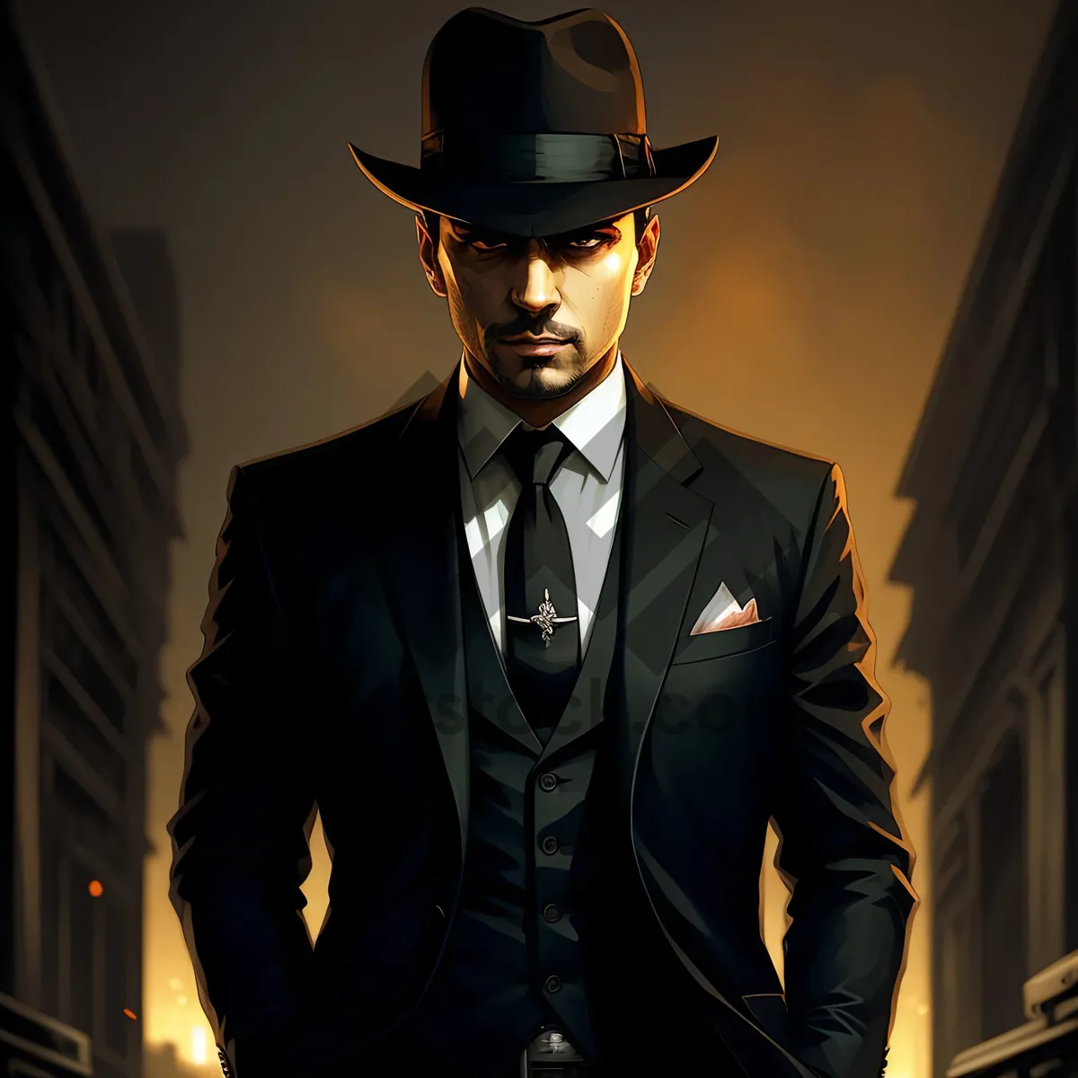 Picture of Suit-clad Businessman exuding Confidence in Office