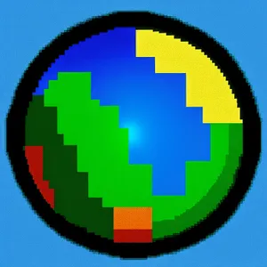 Round Map Flag Icon - Web Navigation Button