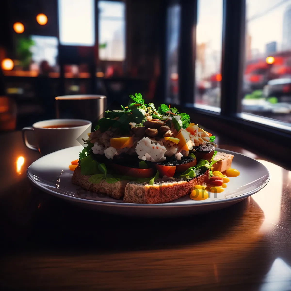 Picture of Fresh and Healthy Vegetable Salad Plate.