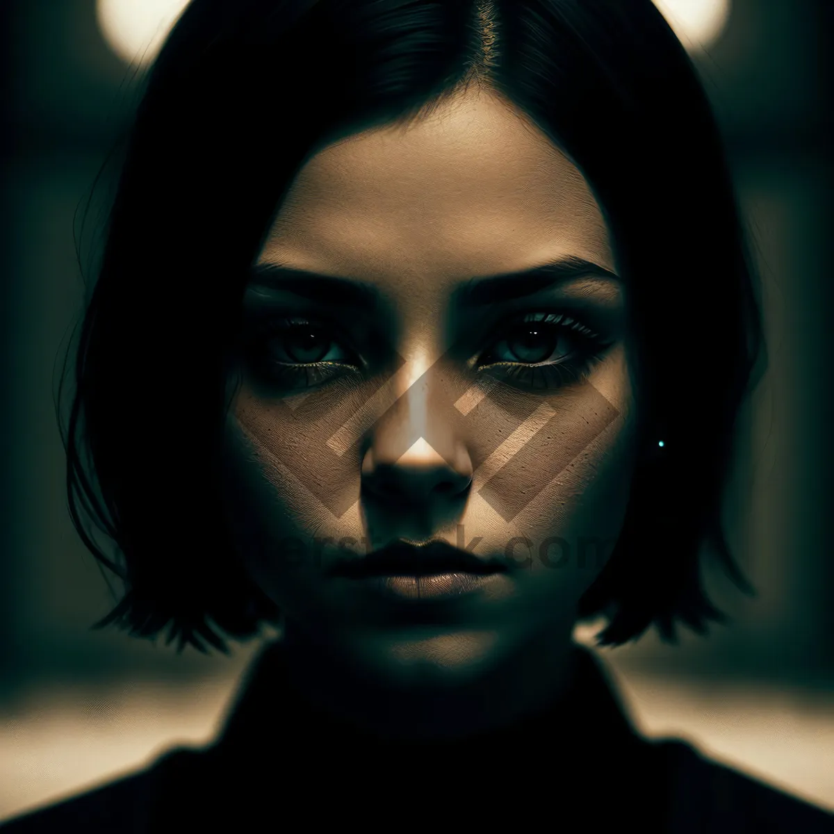 Picture of Seductive Beauty: Close-Up Portrait of a Dark-haired Model