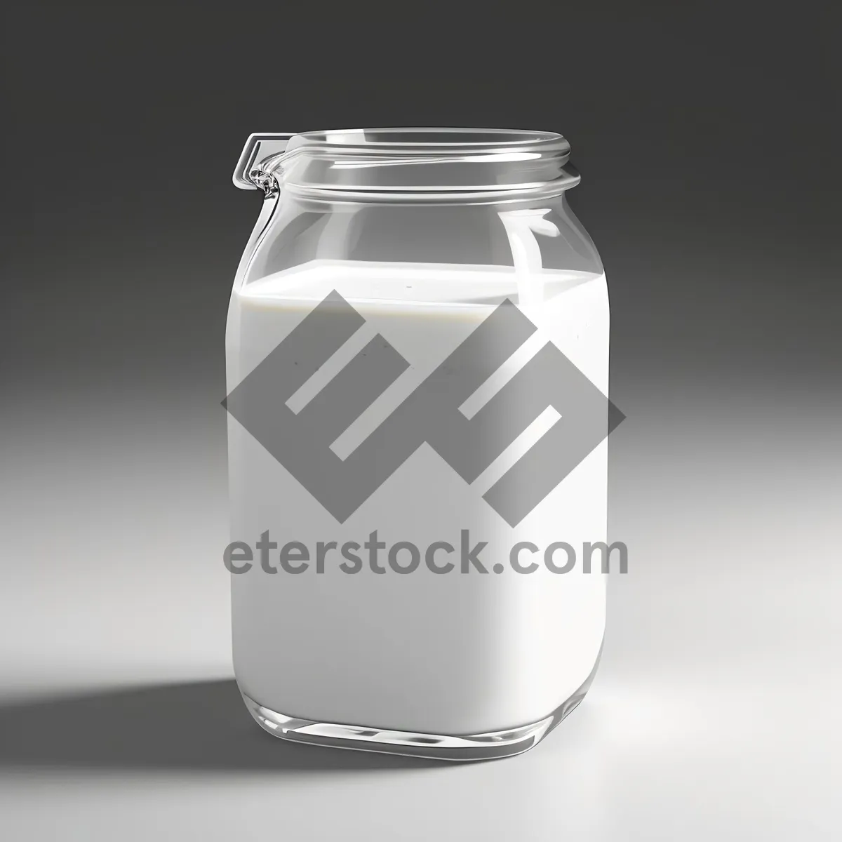 Picture of Healthy Glass Jar of Transparent Milk Beverage