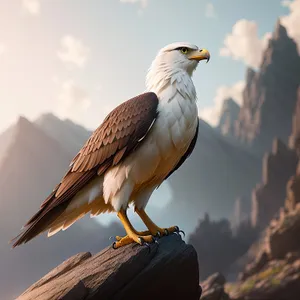 Majestic Hunter: A Falcon's Watchful Eye