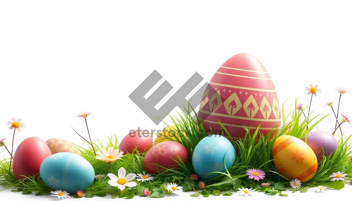 Picture of Easter Egg Celebration in Spring Grass