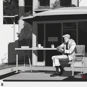 Corporate Businessman Working at Office Desk with Laptop and Steel Drum.