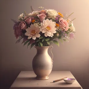 Spring Floral Vase Arrangement with Pink Flowers