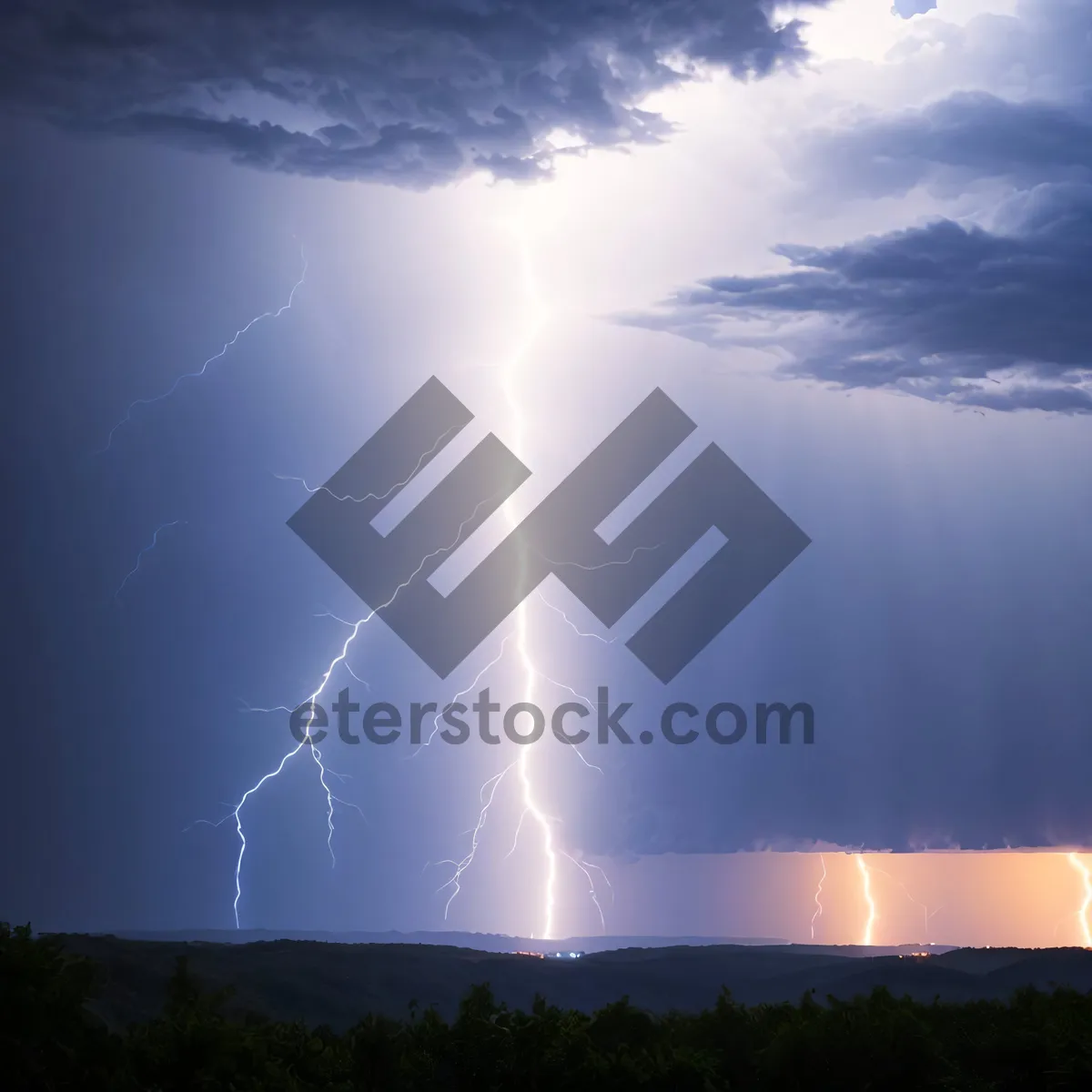 Picture of Sunset Storm with Electrifying Lightning