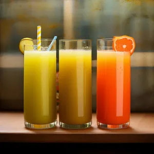 Refreshing Orange Juice with Ice and Fresh Fruits