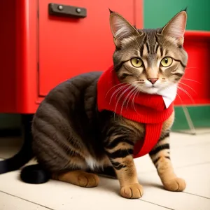 Adorable Gray Tabby Cat with Whiskers