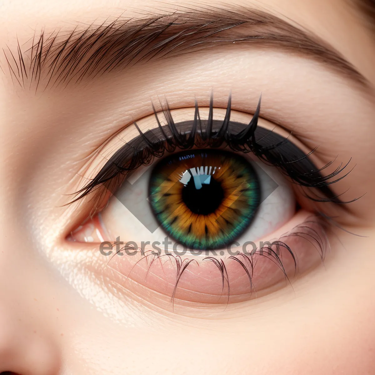 Picture of Captivating Closeup: Mesmerizing Eyelashes and Alluring Iris