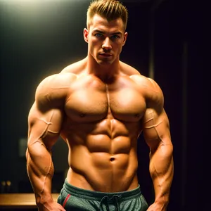 Muscular Male: Fit and Strong Bodybuilder Pose