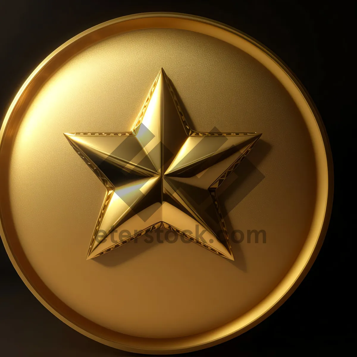 Picture of Golden Gem Icon: Shiny Round Design with Glass