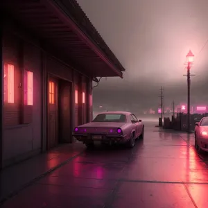 Nighttime Urban Street with Speeding Limousine