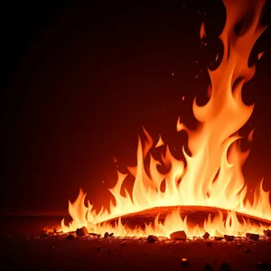 Fiery Blaze Igniting Warmth: An Orange Bonfire