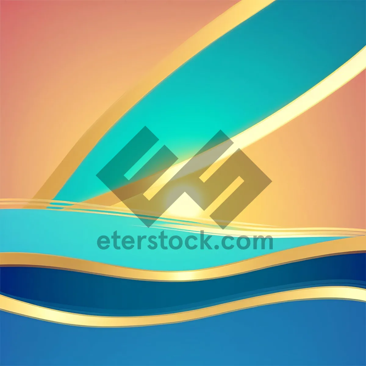 Picture of Abstract Wave: Modern Artistic Graphic in Colorful Motion with Swirling Shapes