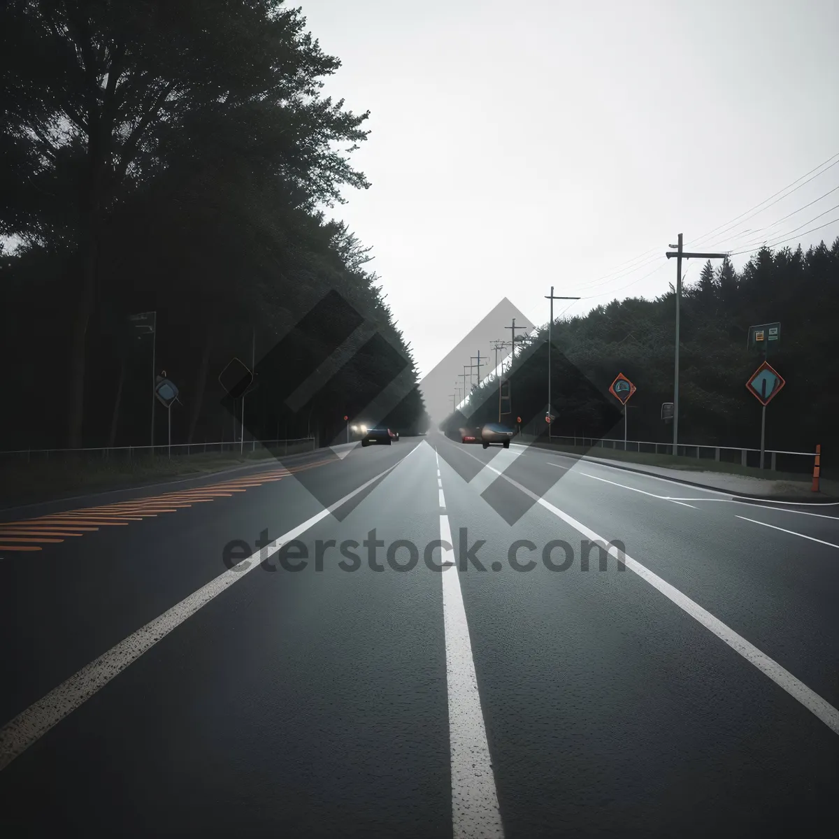 Picture of Highway Speed: Urban Journey under Starlit Sky.