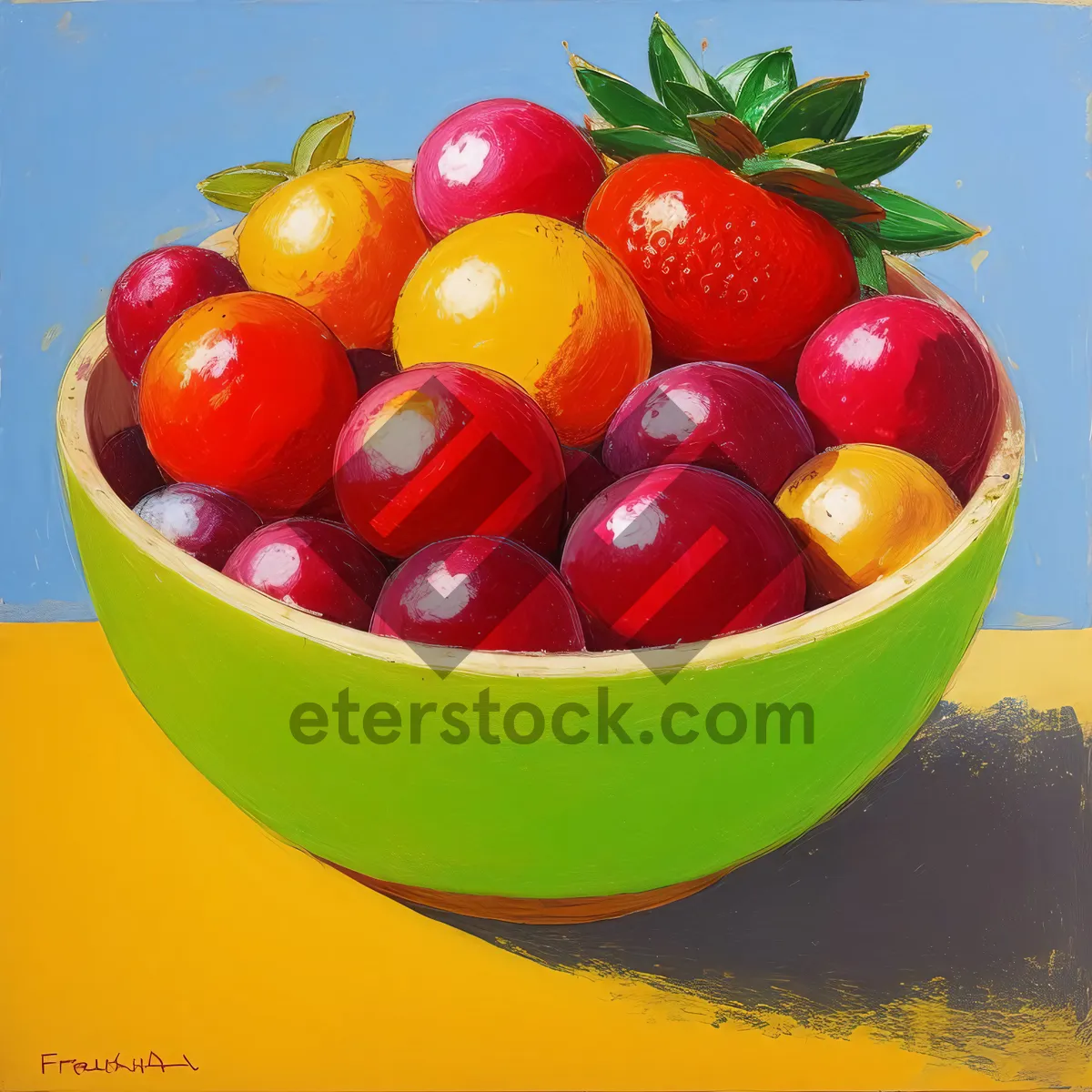 Picture of Delicious and Nutritious Fruit Bowl with a Variety of Fresh Fruits