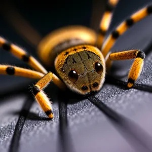 Black and Gold Garden Spider - Captivating Arachnid Close-Up