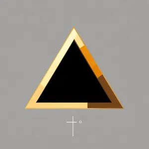Yellow Triangle Warning Sign Icon: Cautionary Pyramid Frame