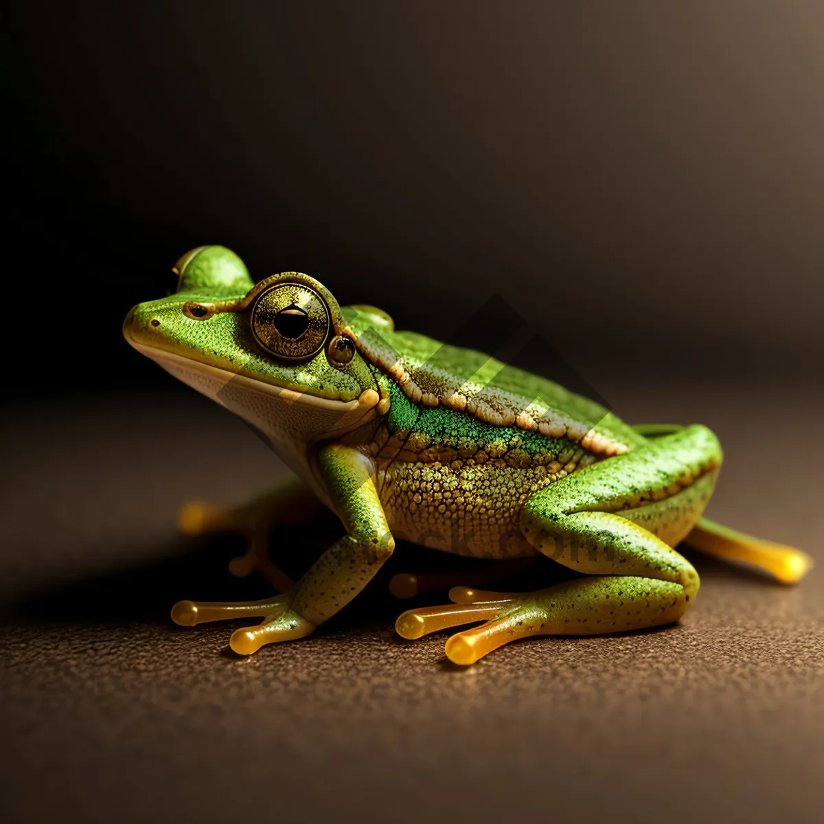 Picture of Vibrant Eyed Amphibian Perched on Leaf