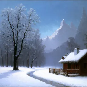 Winter Wonderland: Majestic Snowy Landscape with Frozen Trees